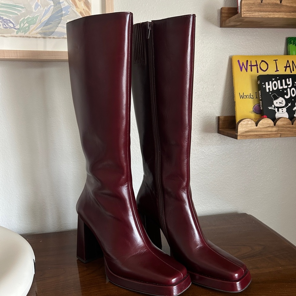 Free People Burgundy Heeled Boots